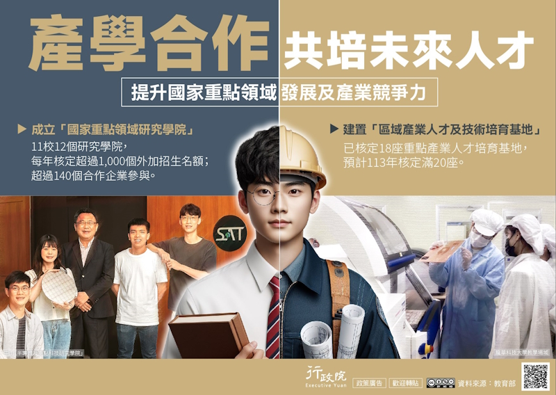 行政院建立產業學習環境作共培未來人才