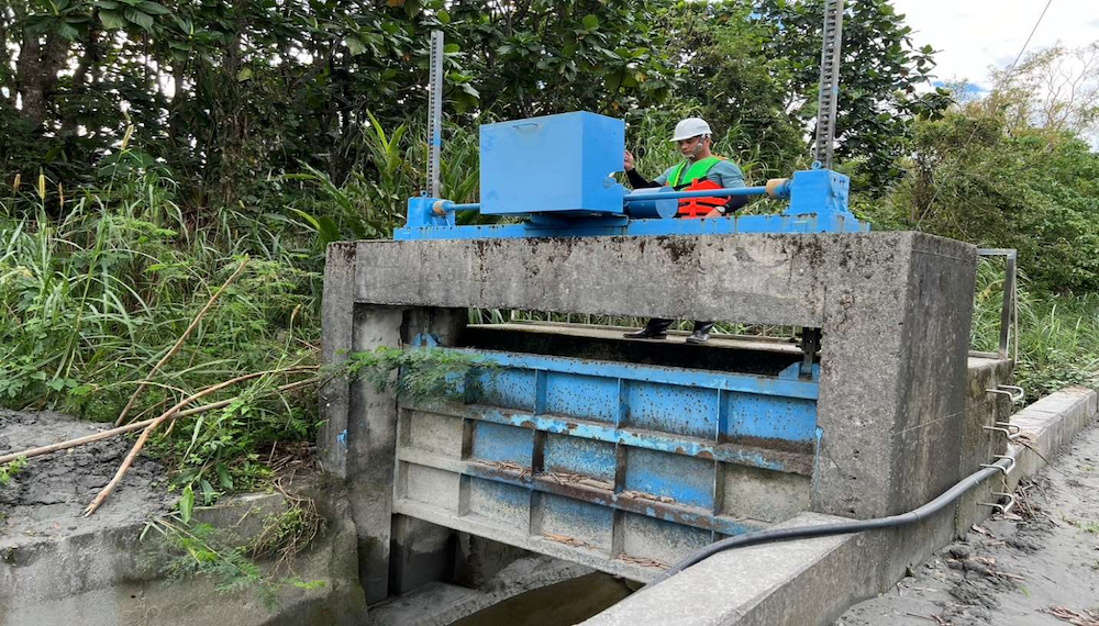 志學圳4支線防汛水門開啟