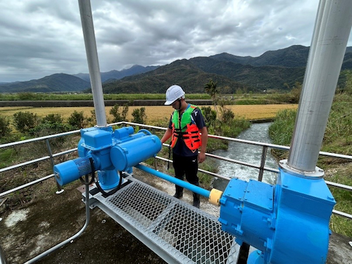 富里站-秋林圳1幹線沉砂池排水門開啟-巡檢