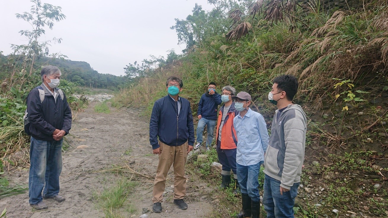 處長視察北埔圳幹線0206地震災害復建工程施工進度1