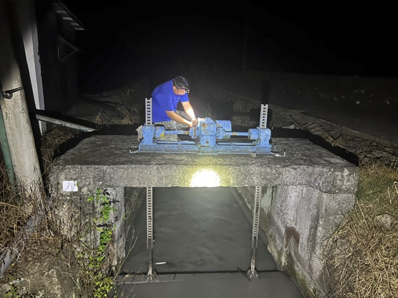 因灌溉用水不足 玉里站啟動抽水站及夜間調水補助灌溉用水1